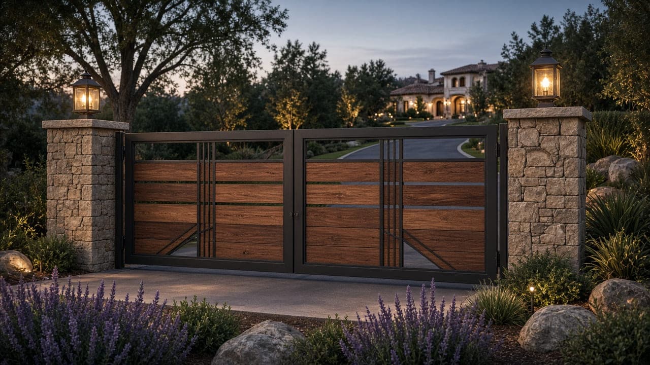 Iron pool fence: black iron fence around a swimming pool